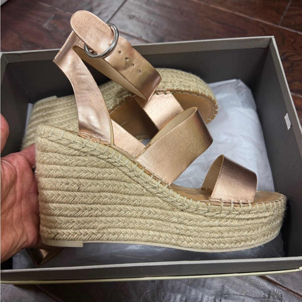 Dolce Vita Rose Gold Wedge Sandals - Espadrilles
